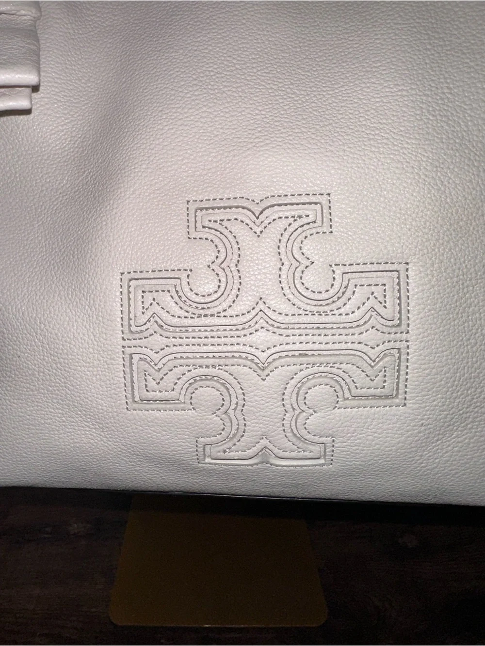 Tory Burch Harper Leather Satchel Ivory Cream Crossbody Bag